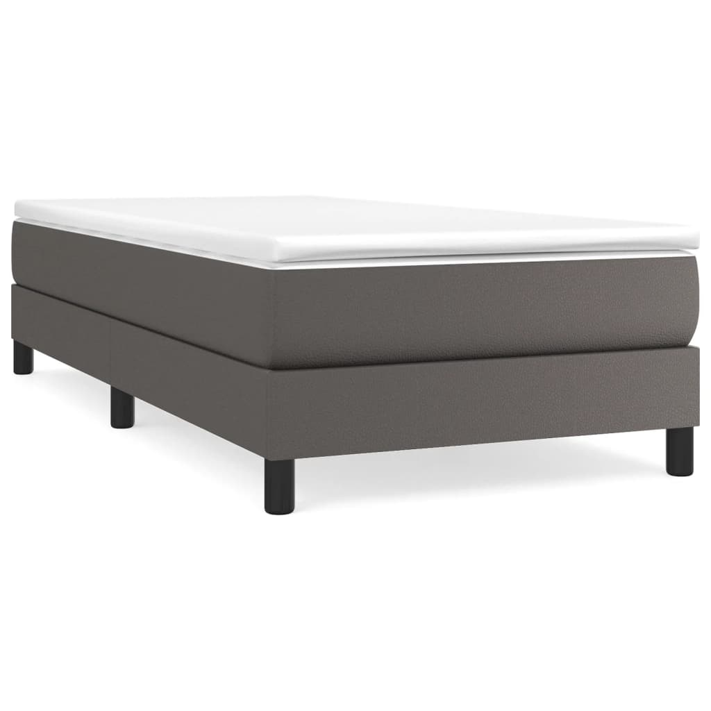 Sommier à lattes de lit avec matelas Gris 90x200 cm Similicuir - XIOS