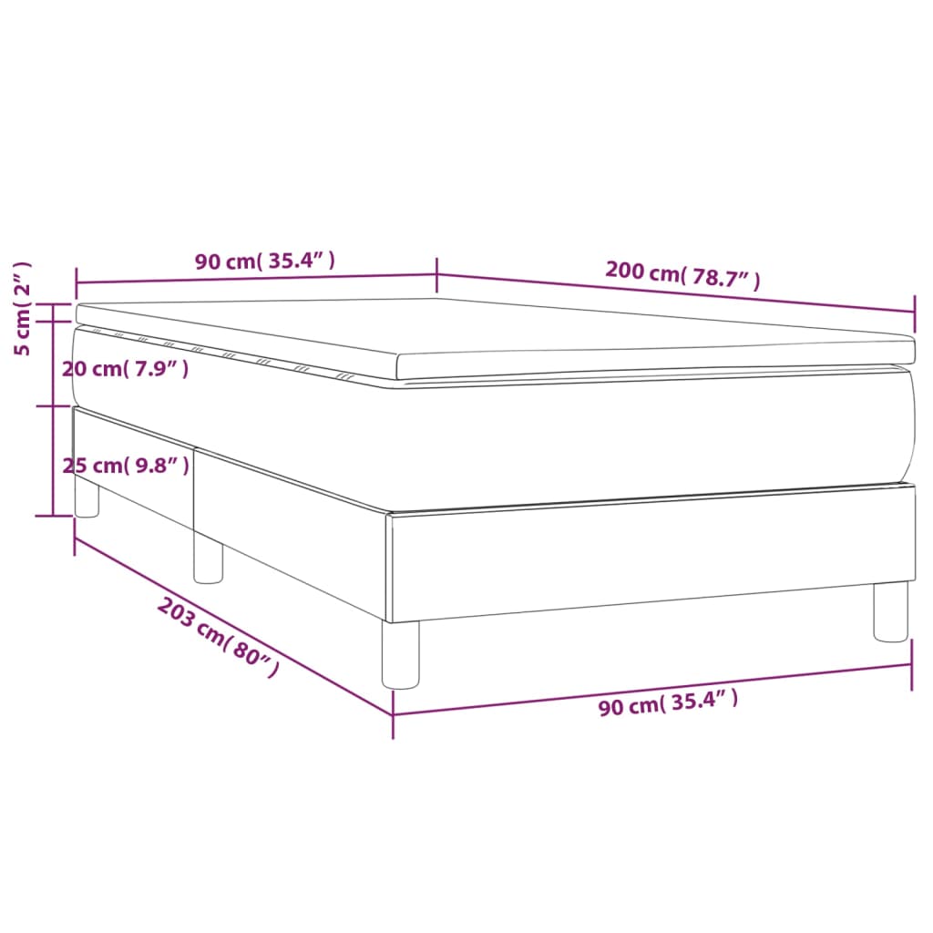 Sommier à lattes de lit avec matelas Gris 90x200 cm Similicuir - XIOS