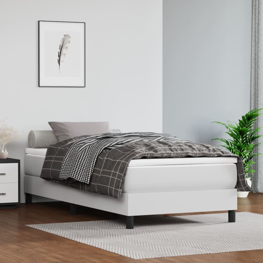 Sommier à lattes de lit avec matelas Blanc 100x200cm Similicuir - XIOS