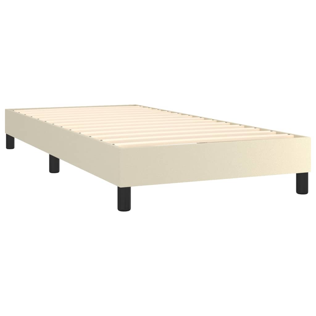 Sommier à lattes de lit avec matelas Crème 100x200cm Similicuir - XIOS