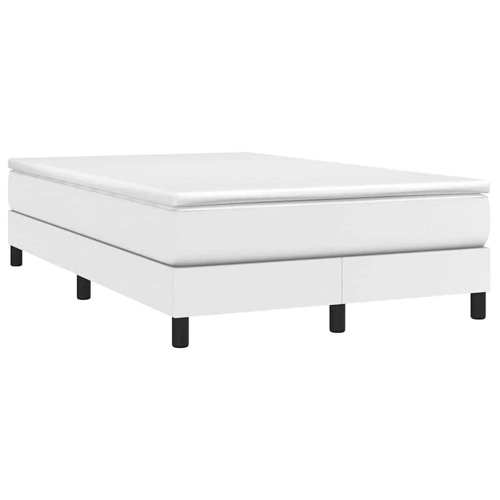 Sommier à lattes de lit avec matelas Blanc 120x200cm Similicuir