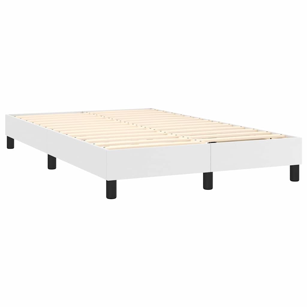 Sommier à lattes de lit avec matelas Blanc 120x200cm Similicuir