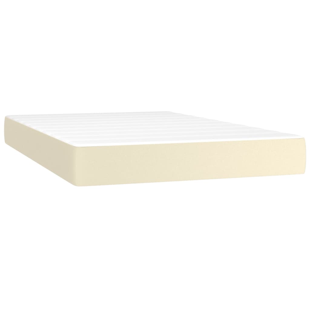 Sommier à lattes de lit avec matelas Crème 120x200cm Similicuir - XIOS