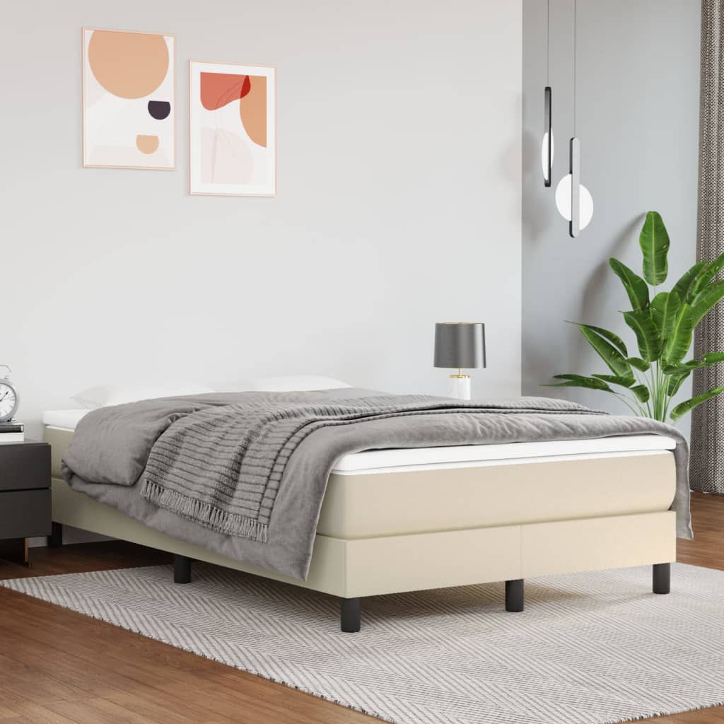 Sommier à lattes de lit avec matelas Crème 120x200cm Similicuir - XIOS
