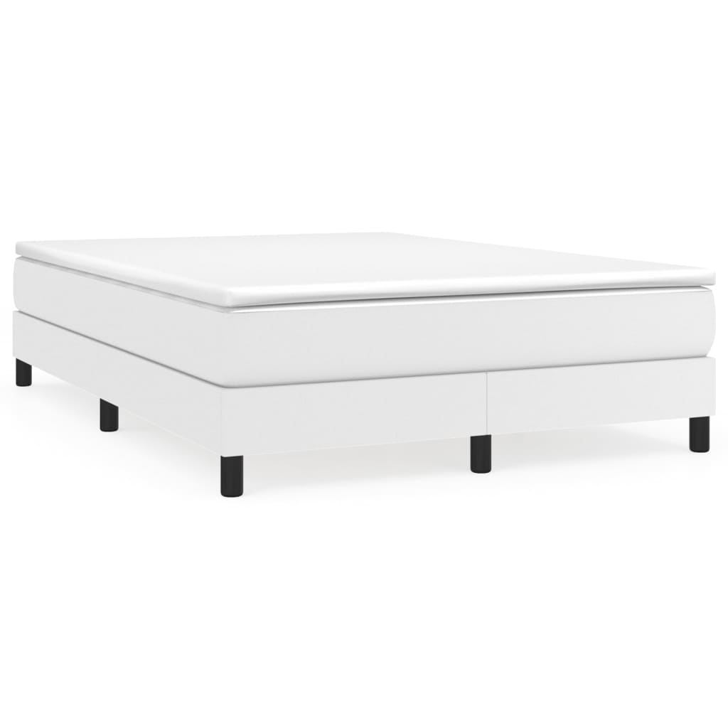 Sommier à lattes de lit avec matelas Blanc 140x190cm Similicuir - XIOS