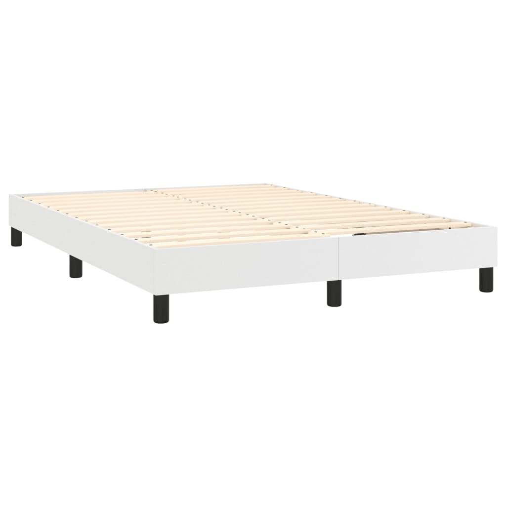 Sommier à lattes de lit avec matelas Blanc 140x190cm Similicuir - XIOS