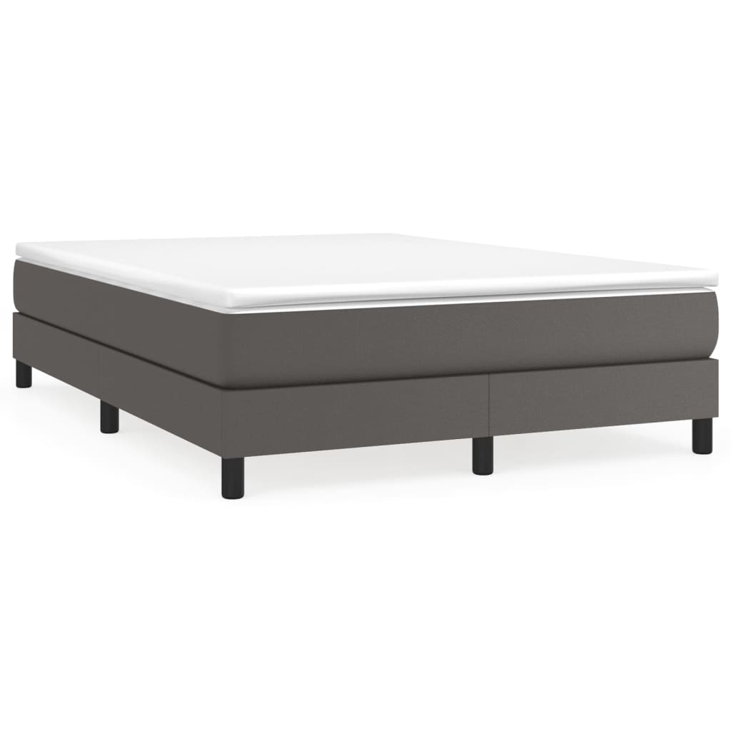 Sommier à lattes de lit avec matelas Gris 140x200 cm Similicuir - XIOS