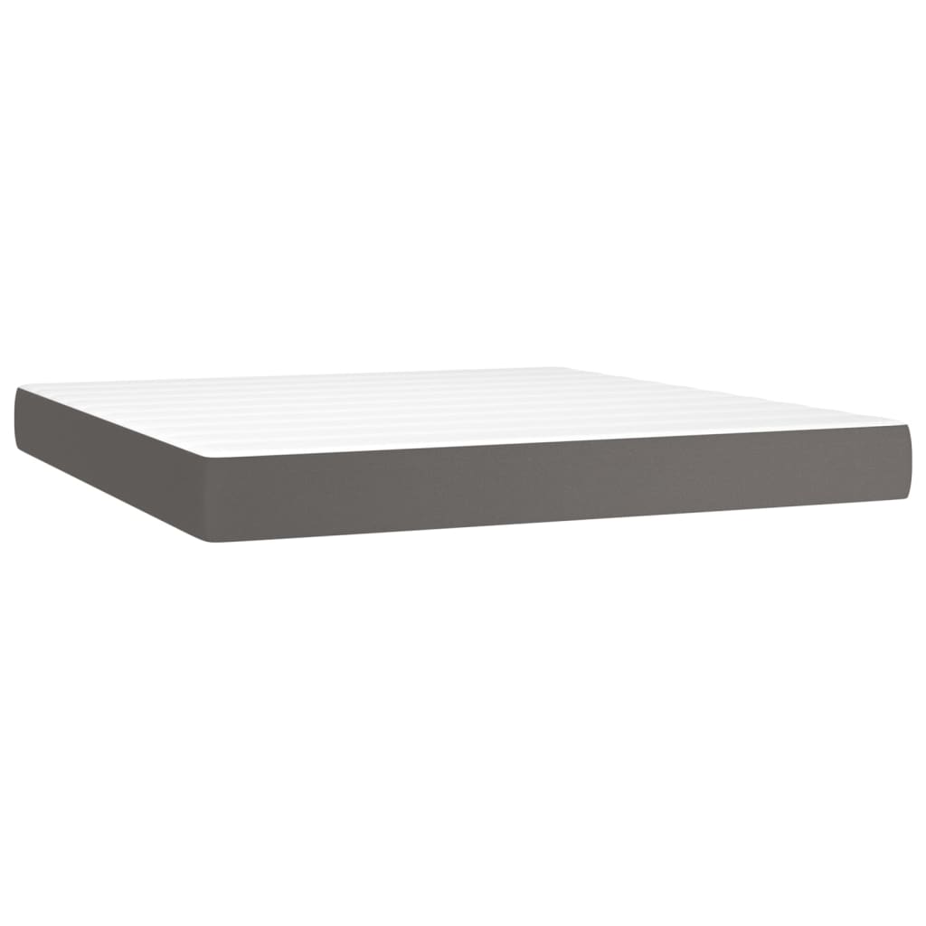 Sommier à lattes de lit avec matelas Gris 160x200 cm Similicuir - XIOS