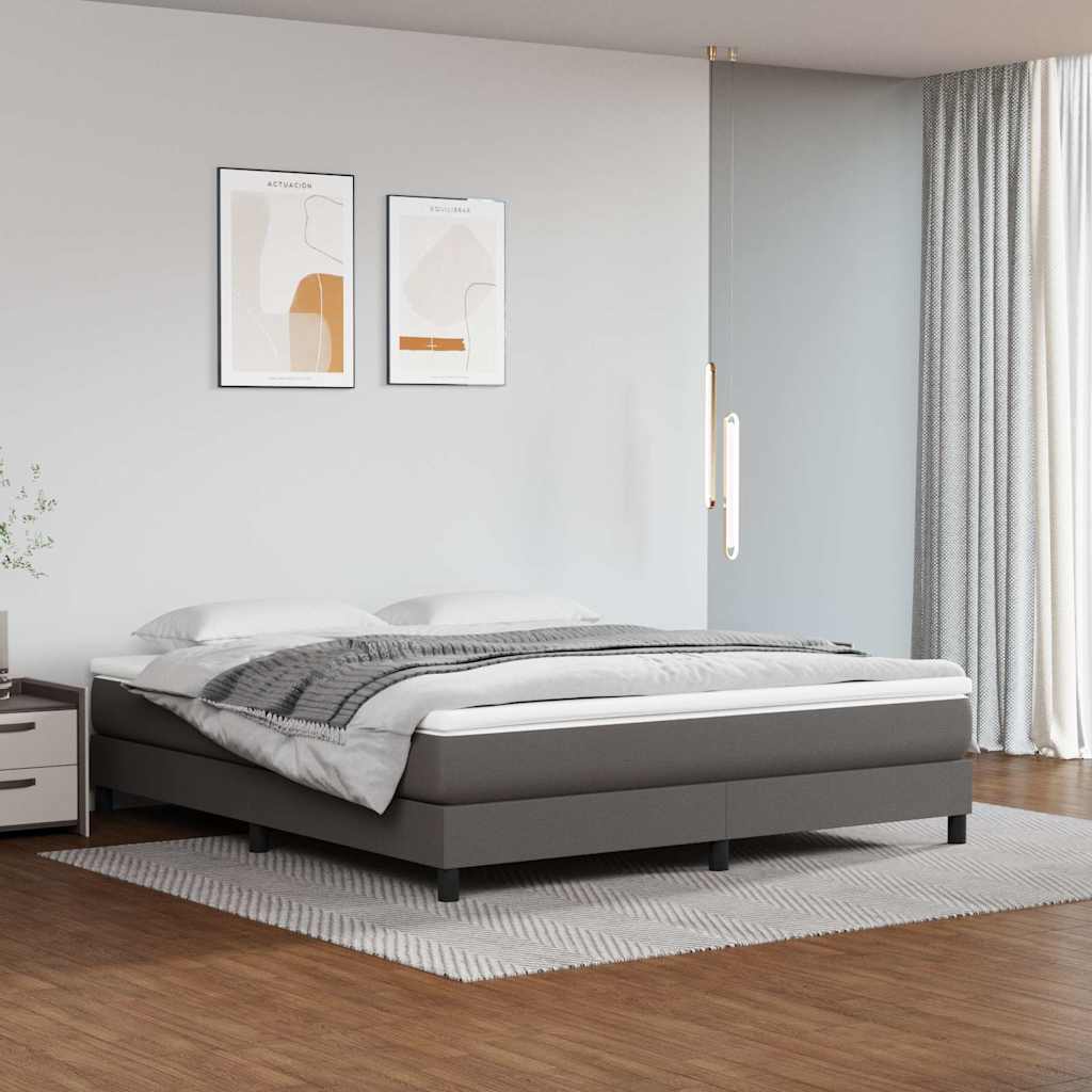 Sommier à lattes de lit avec matelas Gris 160x200 cm Similicuir