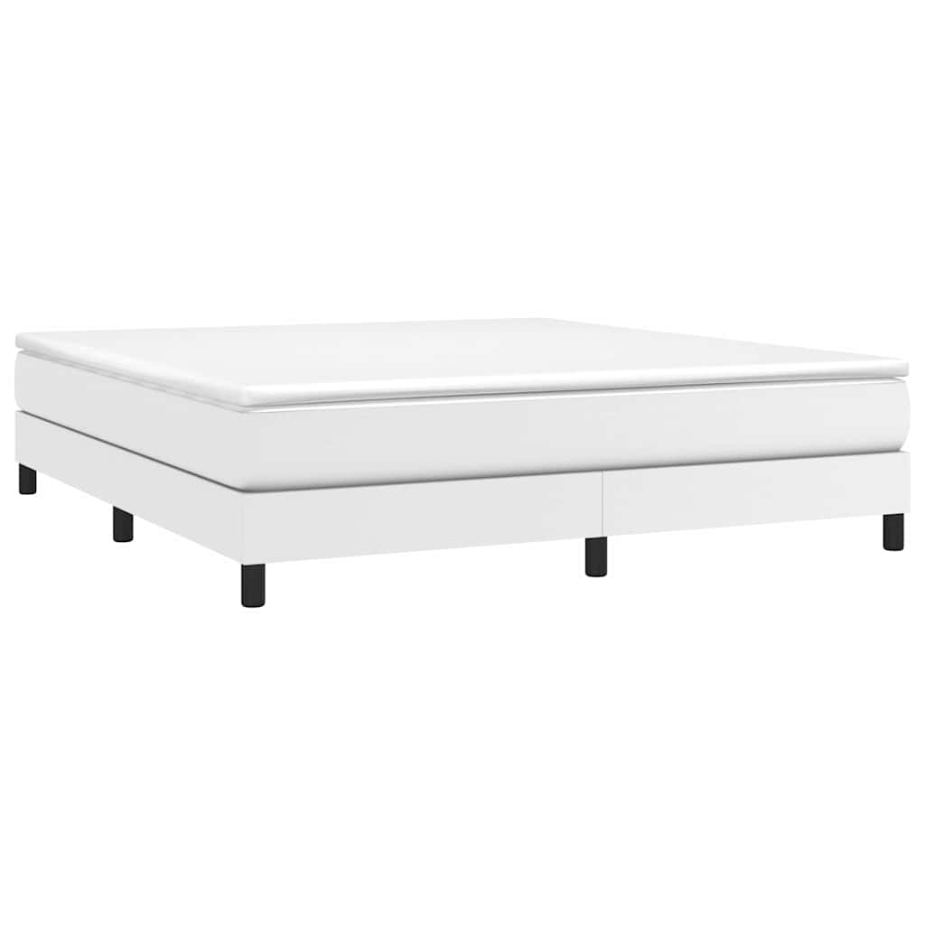 Sommier à lattes de lit avec matelas Blanc 180x200cm Similicuir