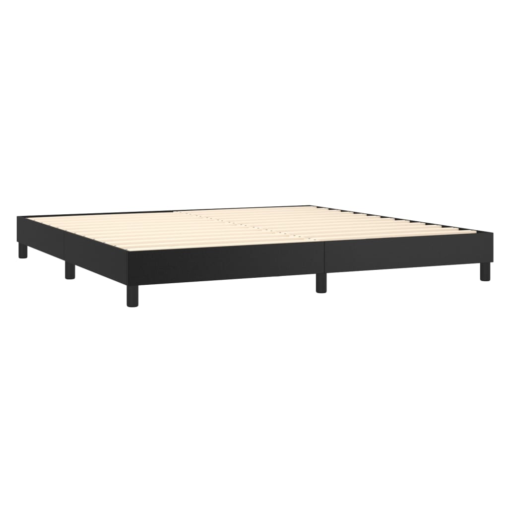 Sommier à lattes de lit avec matelas Noir 200x200 cm Similicuir - XIOS