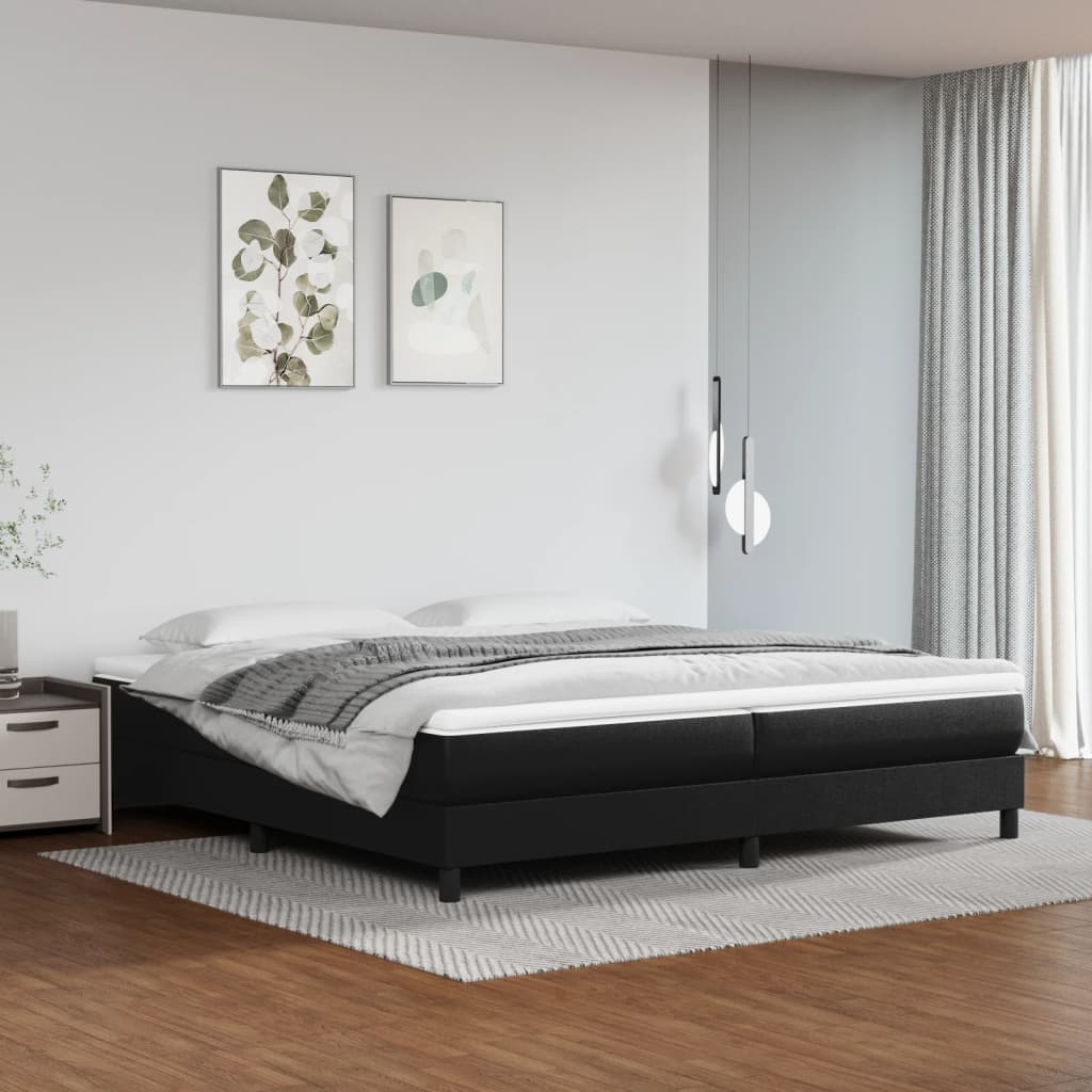 Sommier à lattes de lit avec matelas Noir 200x200 cm Similicuir - XIOS