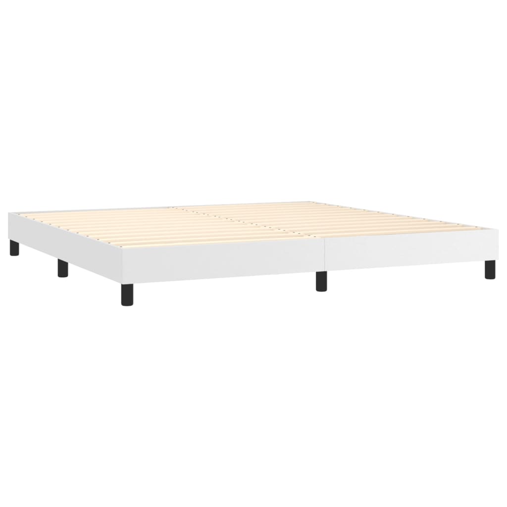 Sommier à lattes de lit avec matelas Blanc 200x200cm Similicuir - XIOS