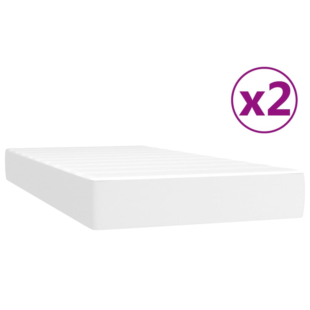 Sommier à lattes de lit avec matelas Blanc 200x200cm Similicuir - XIOS