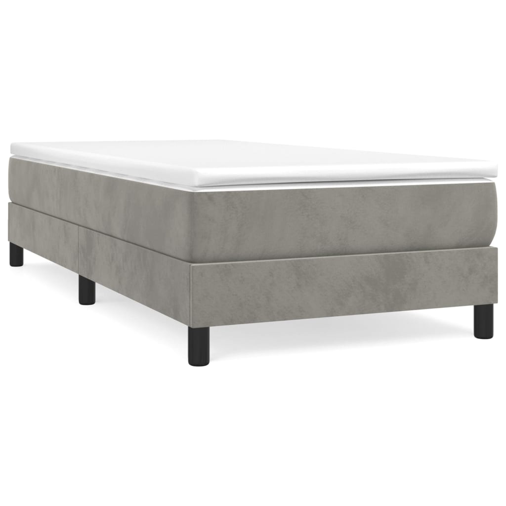 Sommier à lattes de lit et matelas Gris clair 80x200 cm Velours - XIOS
