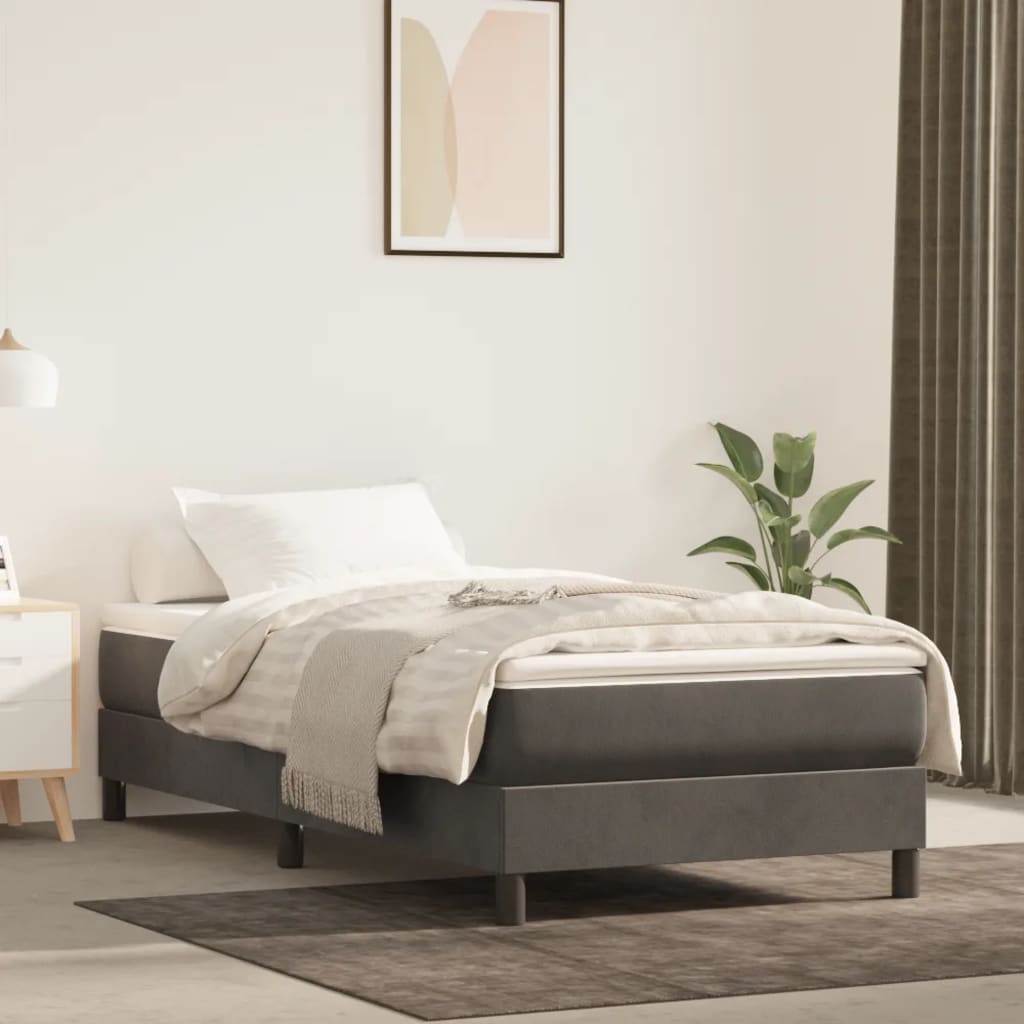 Sommier à lattes de lit et matelas Gris foncé 80x200 cm Velours - XIOS