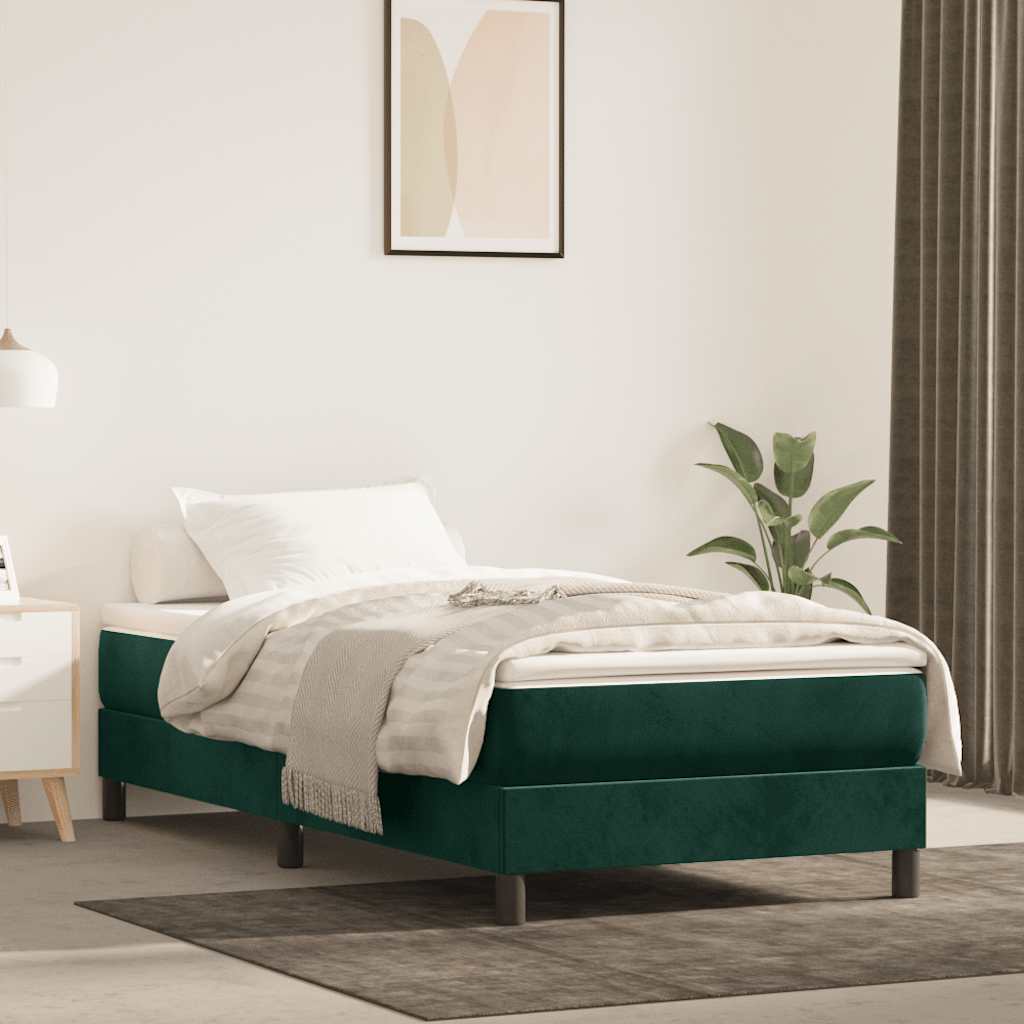 Sommier à lattes de lit et matelas Vert foncé 80x200 cm Velours - XIOS