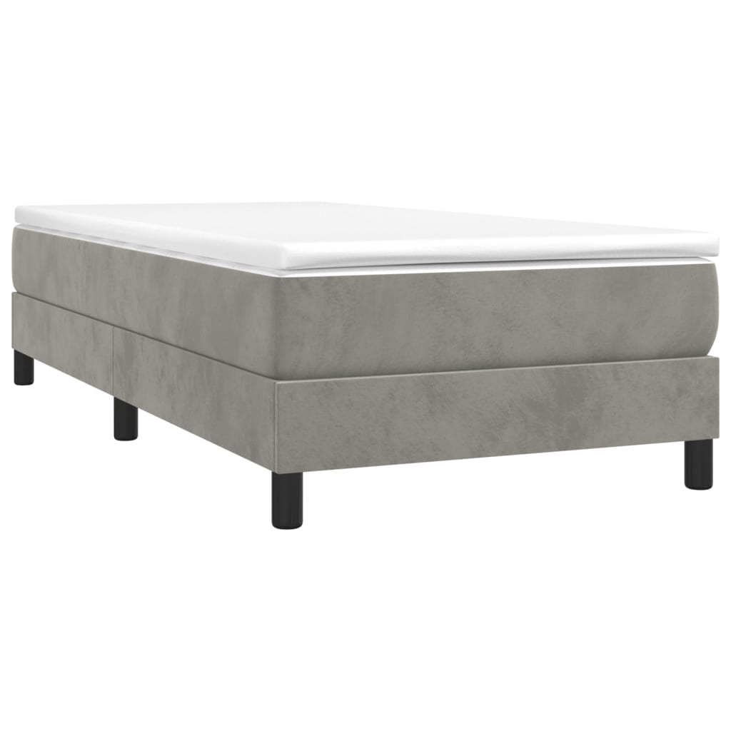 Sommier à lattes de lit et matelas Gris clair 90x190 cm Velours - XIOS