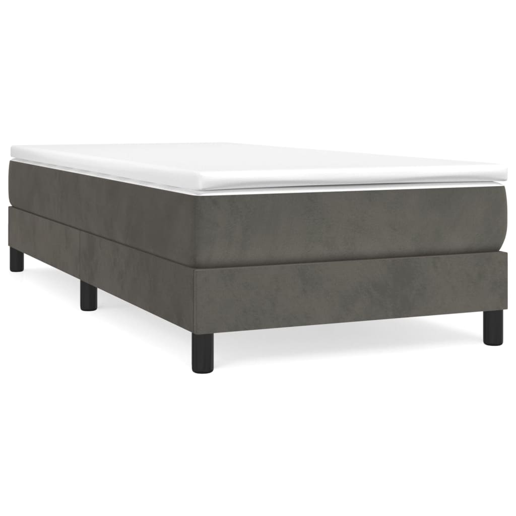 Sommier à lattes de lit et matelas Gris foncé 90x200 cm Velours - XIOS