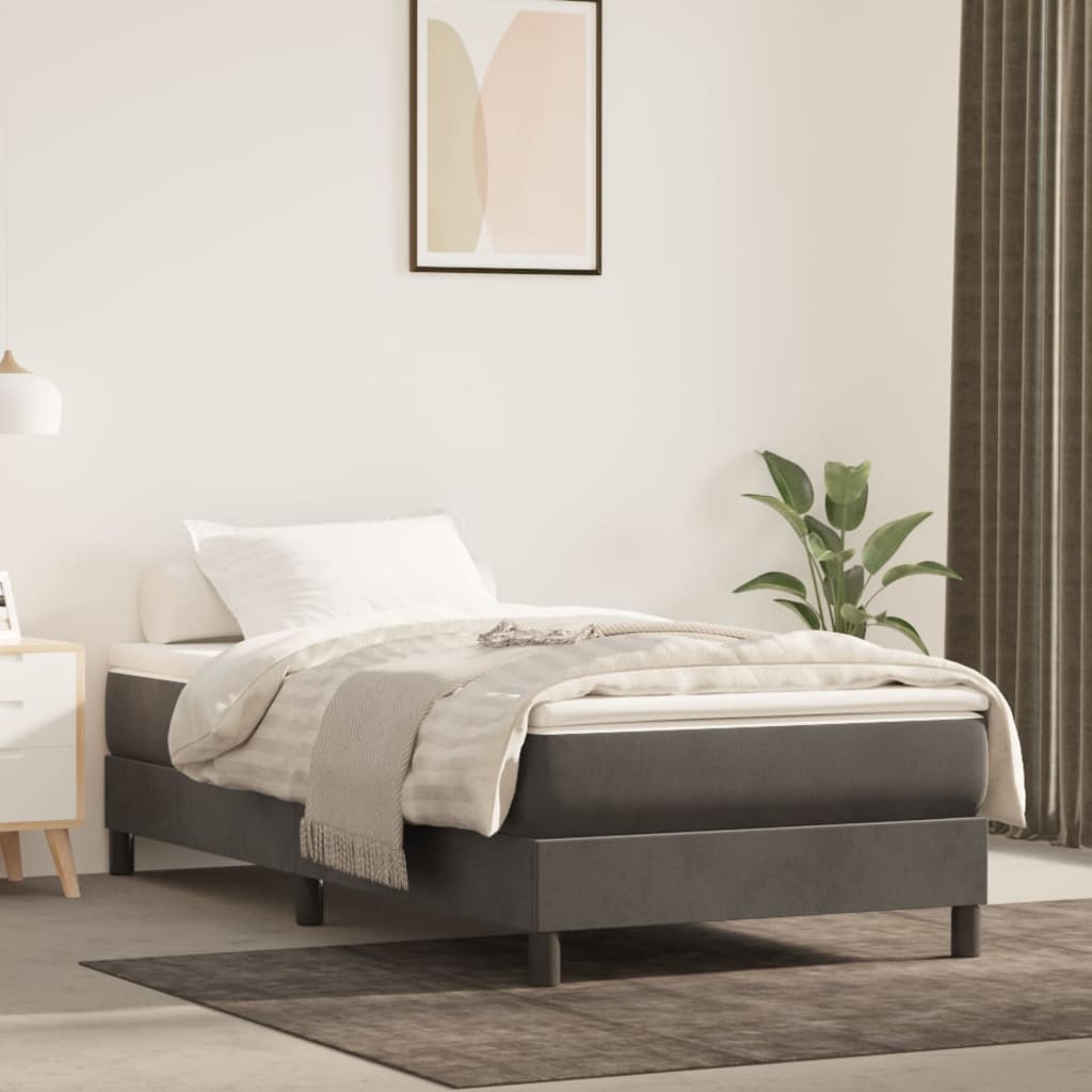 Sommier à lattes de lit avec matelas Gris foncé 100x200 cm - XIOS
