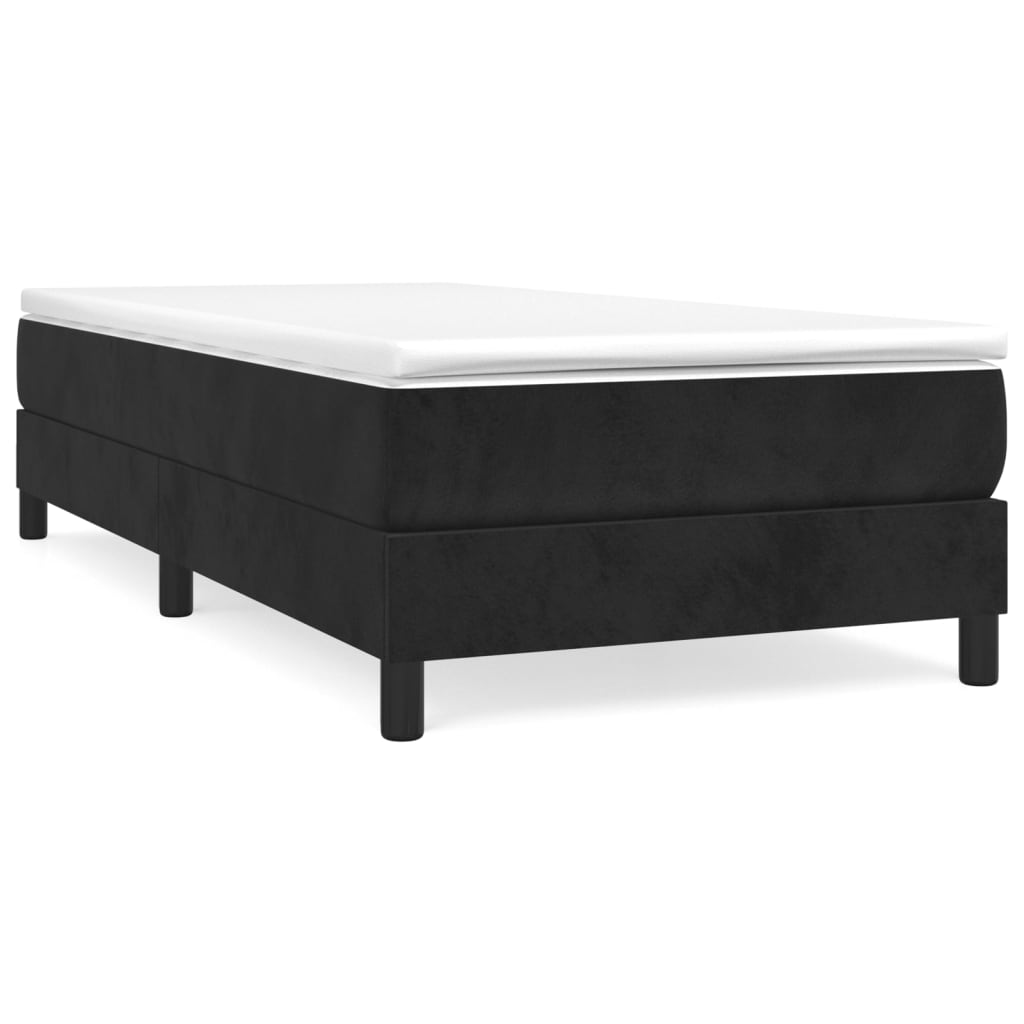 Sommier à lattes de lit avec matelas Noir 100x200 cm Velours - XIOS