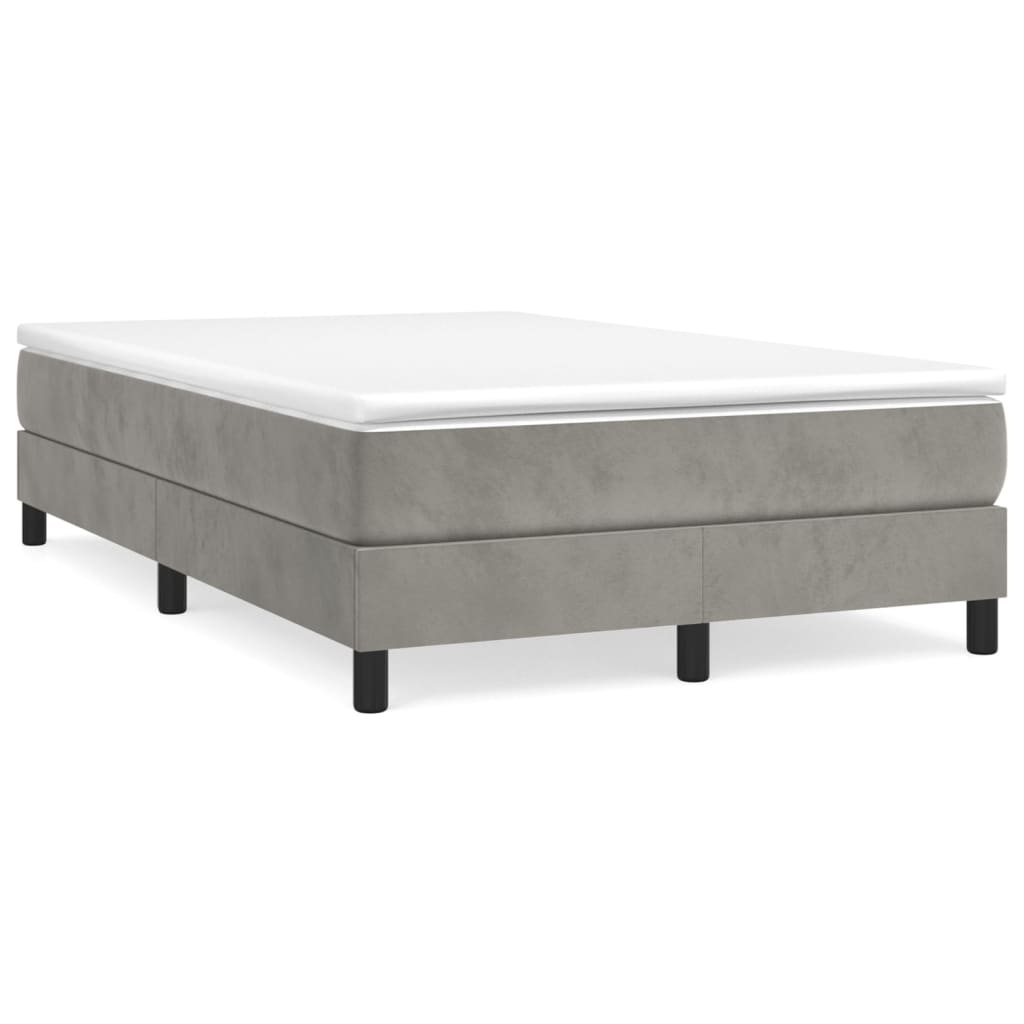 Sommier à lattes de lit et matelas Gris clair 120x200cm Velours - XIOS