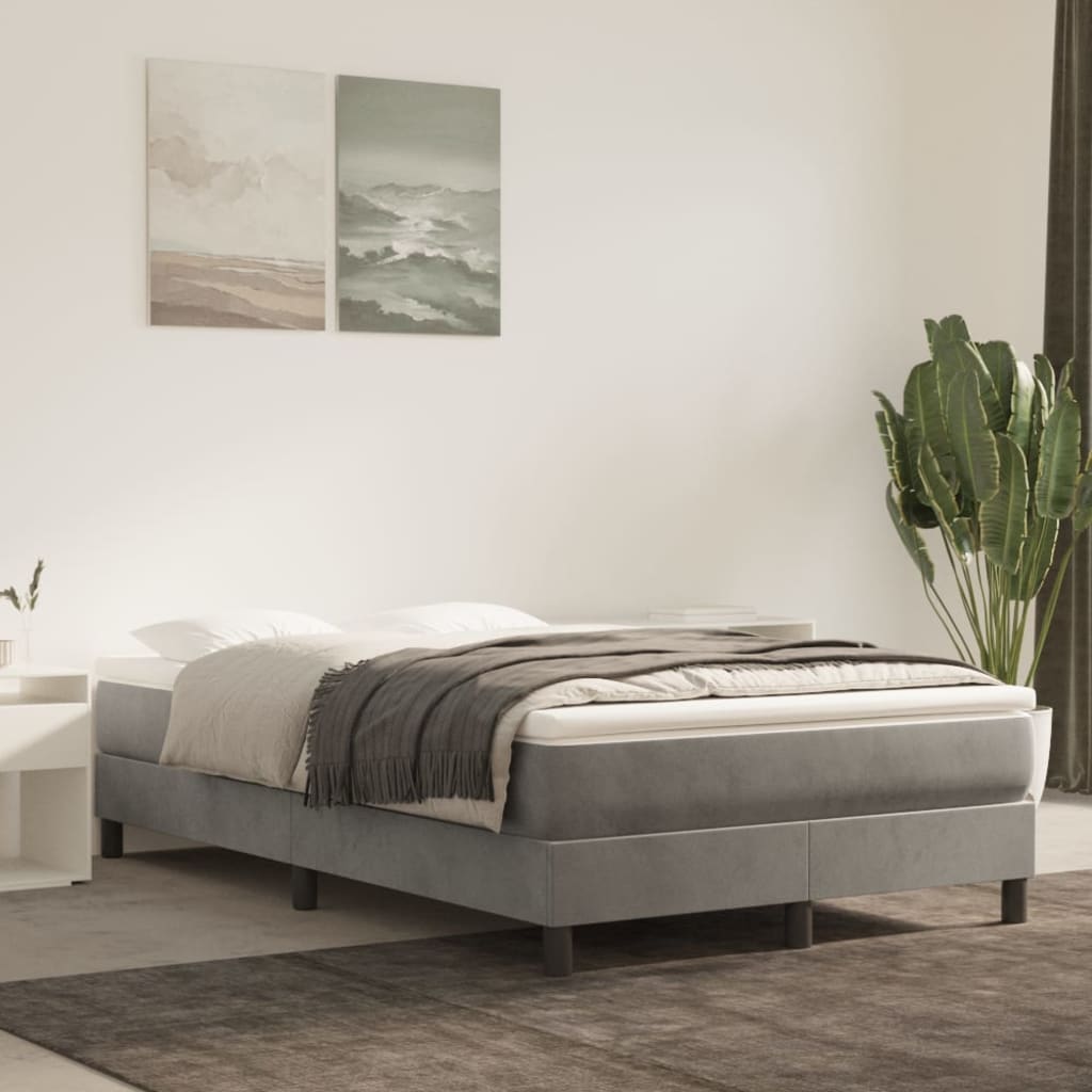 Sommier à lattes de lit et matelas Gris clair 120x200cm Velours - XIOS
