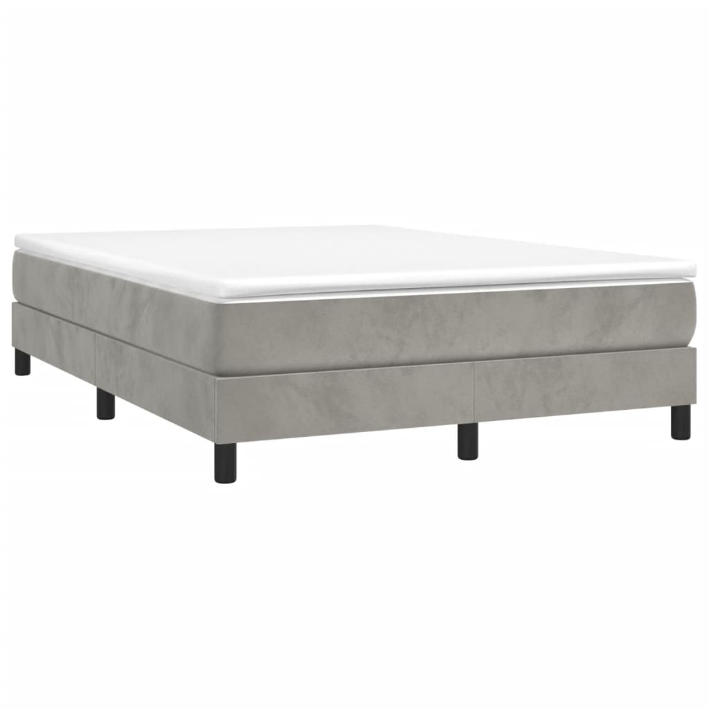 Sommier à lattes de lit et matelas Gris clair 140x190cm Velours - XIOS