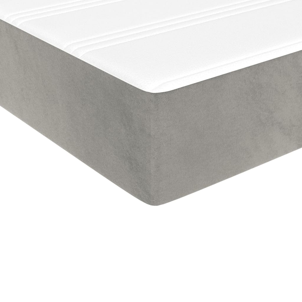 Sommier à lattes de lit et matelas Gris clair 140x190cm Velours - XIOS
