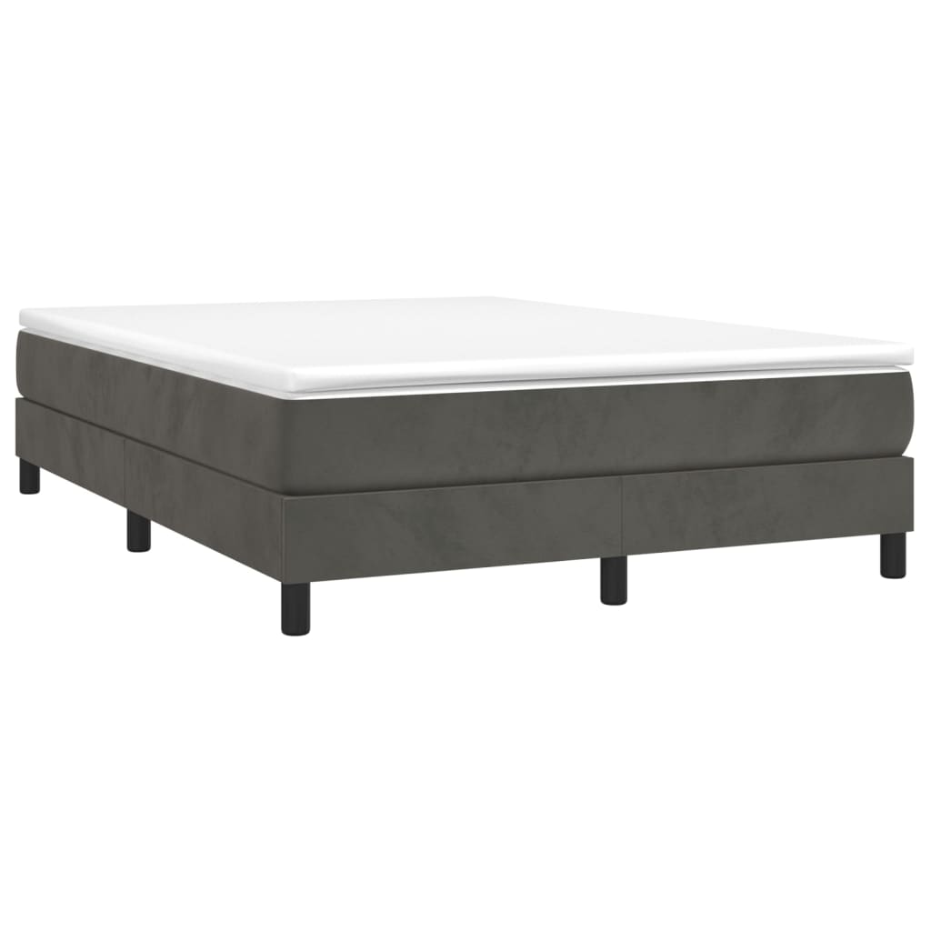 Sommier à lattes de lit et matelas Gris foncé 140x190cm Velours - XIOS