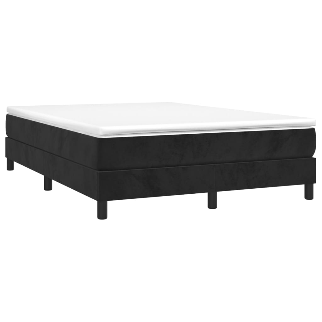 Sommier à lattes de lit avec matelas Noir 140x190 cm Velours - XIOS