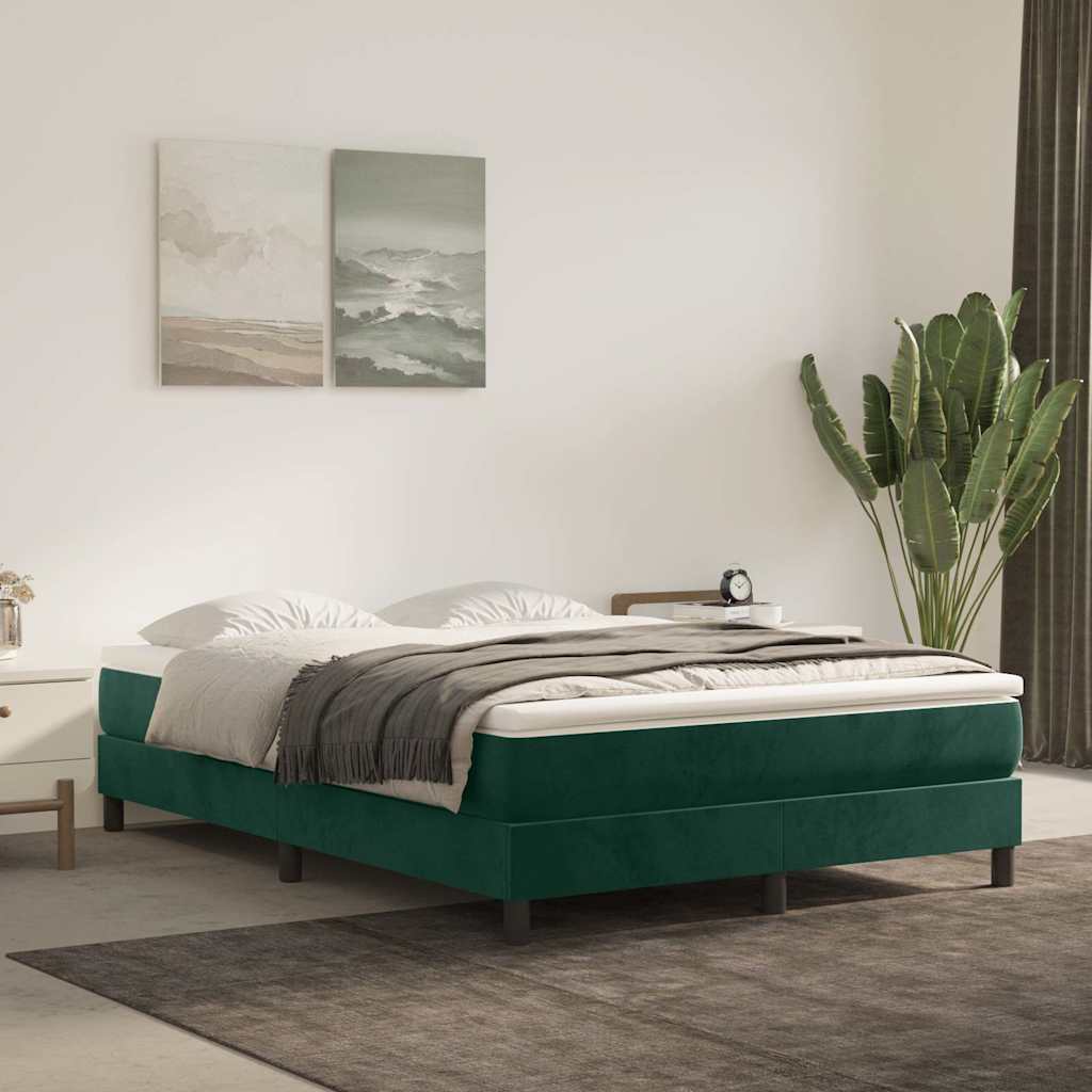 Sommier à lattes de lit et matelas Vert foncé 140x190cm Velours - XIOS