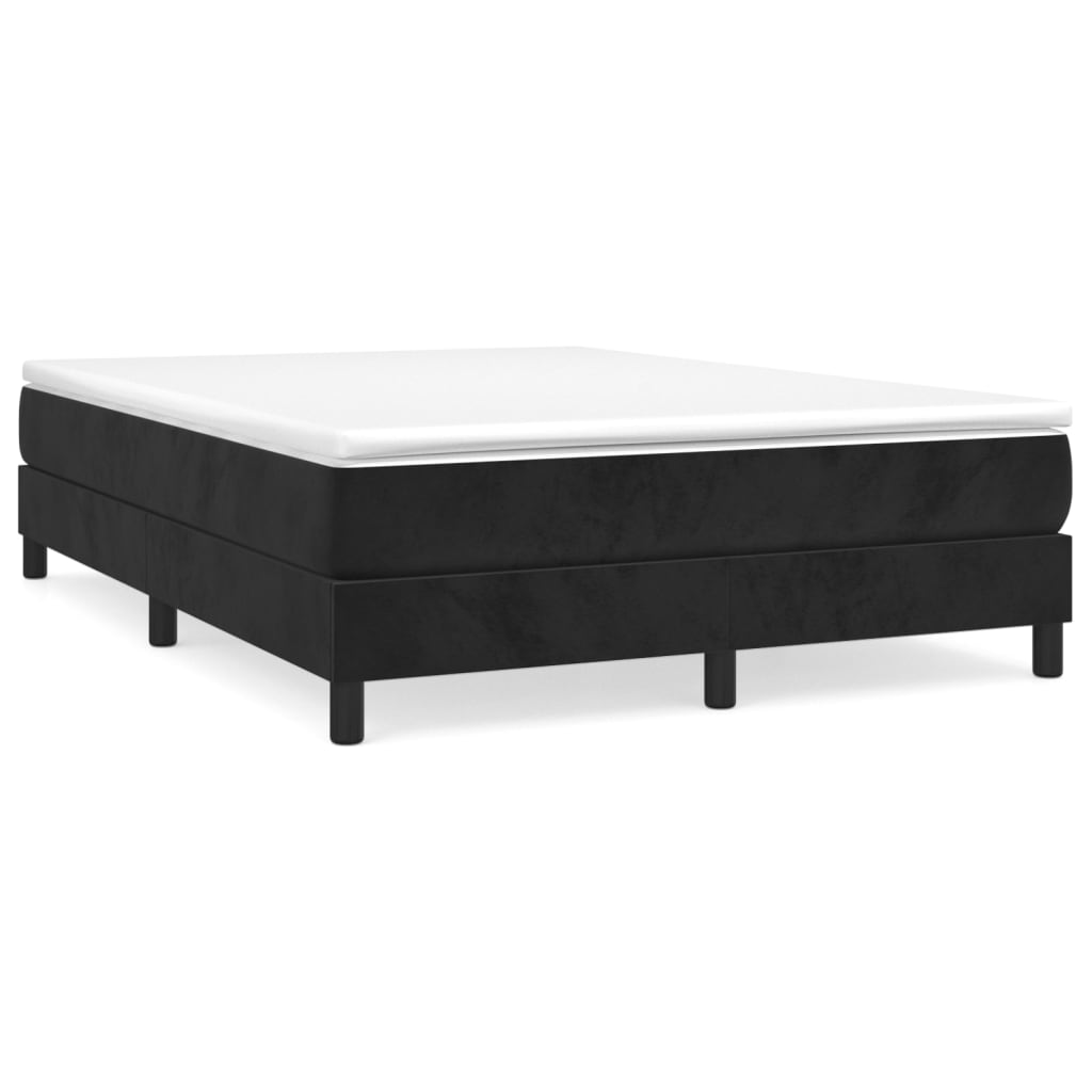 Sommier à lattes de lit avec matelas Noir 140x200 cm Velours - XIOS