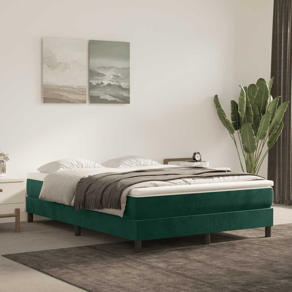 Sommier à lattes de lit et matelas Vert foncé 140x200cm Velours - XIOS