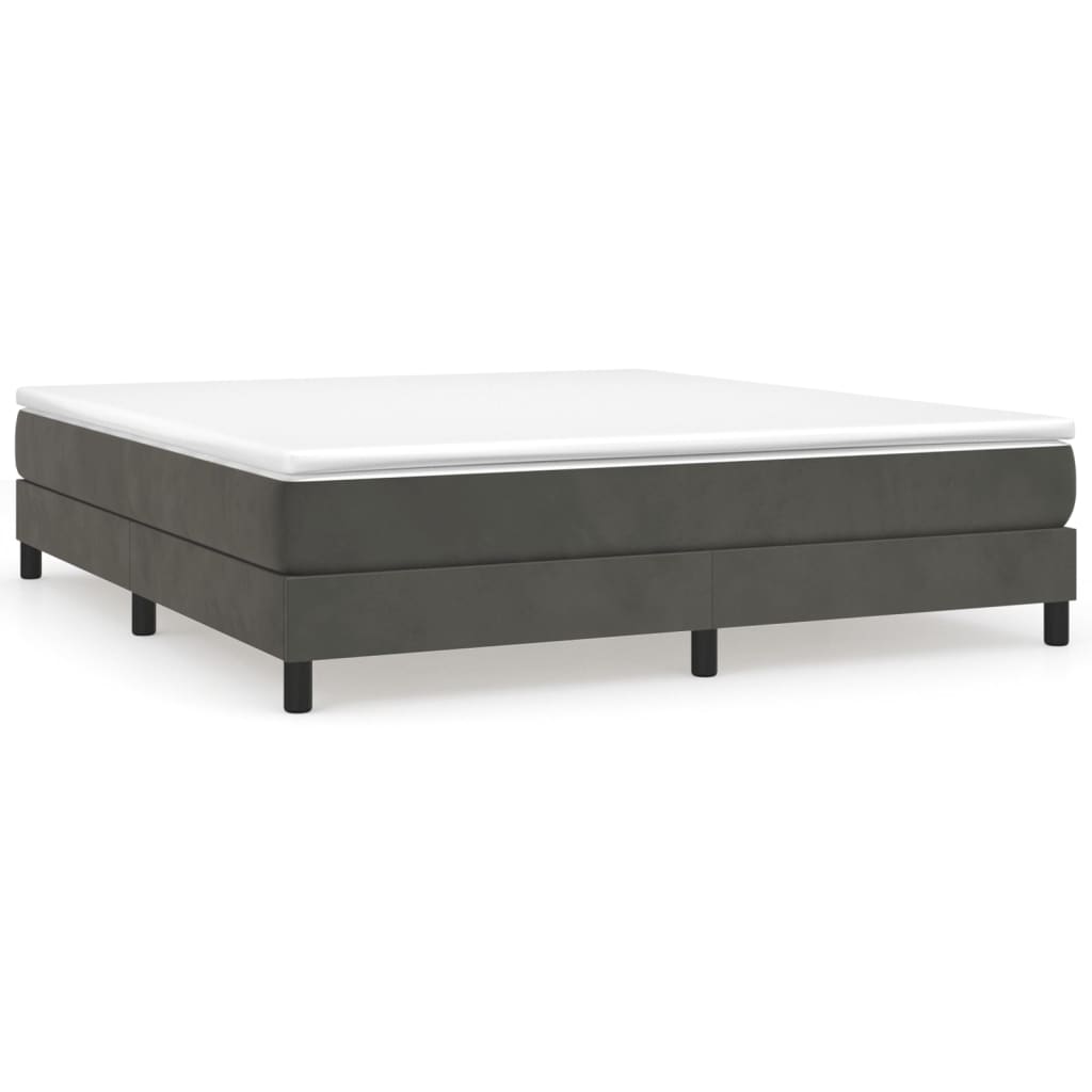 Sommier à lattes de lit et matelas Gris foncé 160x200cm Velours - XIOS