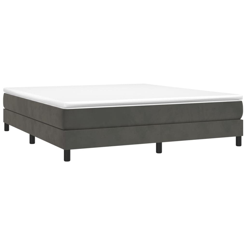 Sommier à lattes de lit et matelas Gris foncé 160x200cm Velours - XIOS