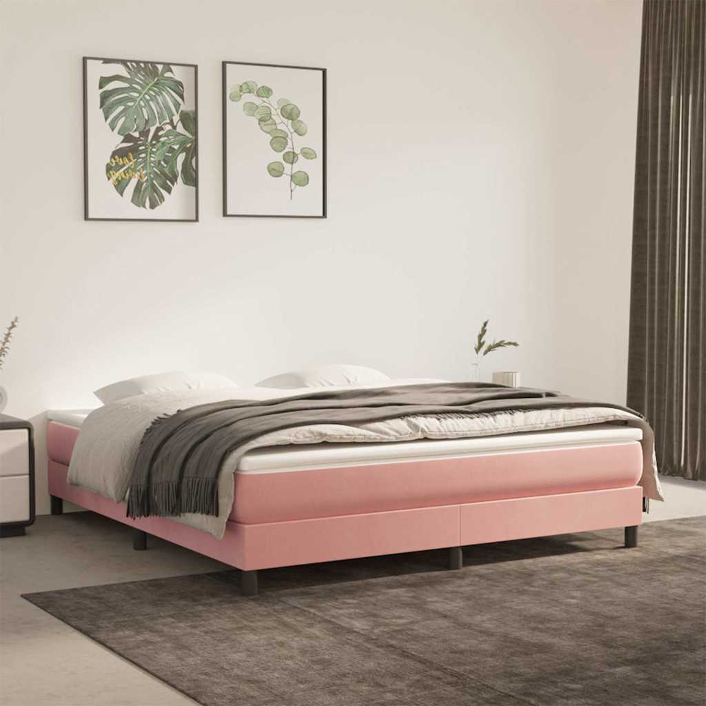 Sommier à lattes de lit avec matelas Rose 160x200 cm Velours