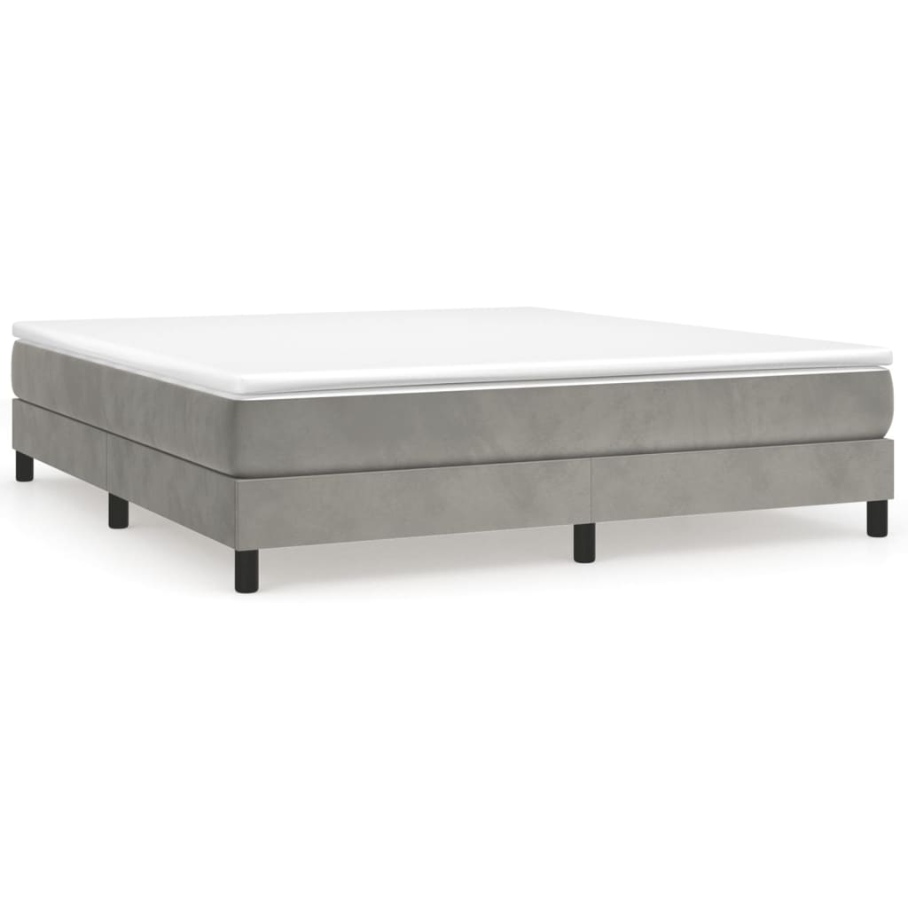 Sommier à lattes de lit et matelas Gris clair 180x200cm Velours - XIOS