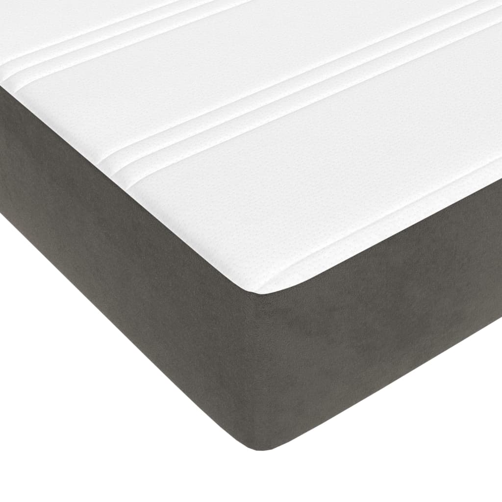 Sommier à lattes de lit et matelas Gris foncé 180x200cm Velours - XIOS