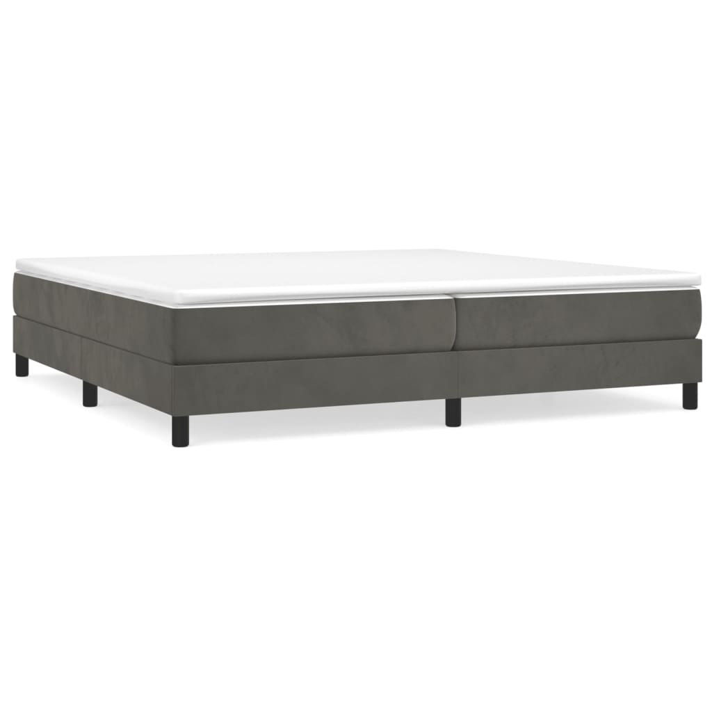 Sommier à lattes de lit et matelas Gris foncé 200x200cm Velours - XIOS