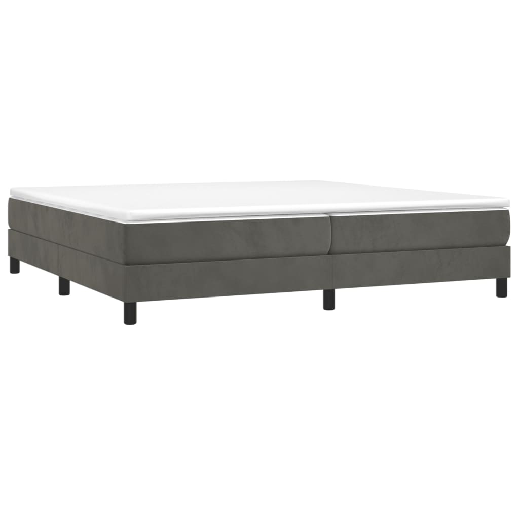 Sommier à lattes de lit et matelas Gris foncé 200x200cm Velours - XIOS