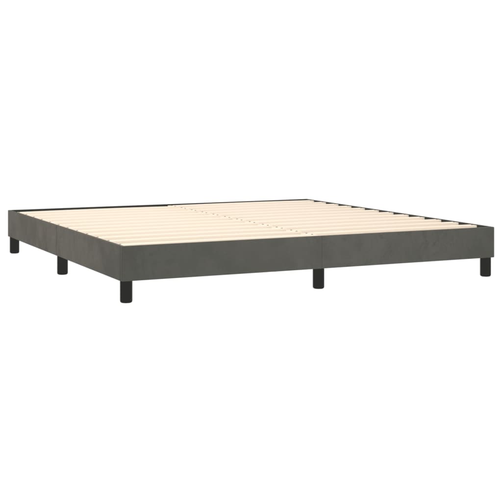 Sommier à lattes de lit et matelas Gris foncé 200x200cm Velours - XIOS