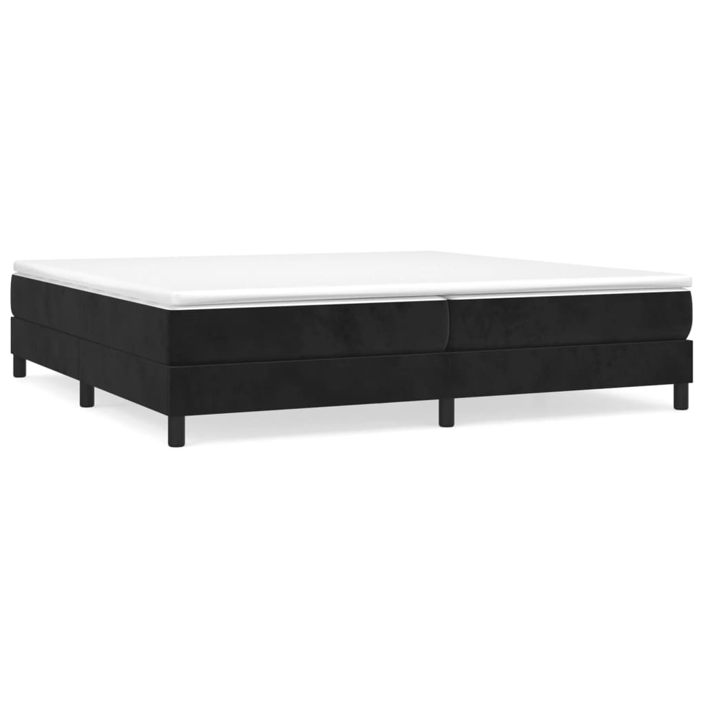 Sommier à lattes de lit et matelas Noir 200x200 cm Velours - XIOS
