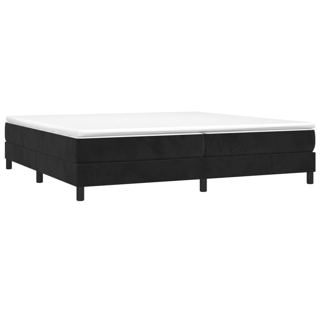 Sommier à lattes de lit et matelas Noir 200x200 cm Velours - XIOS
