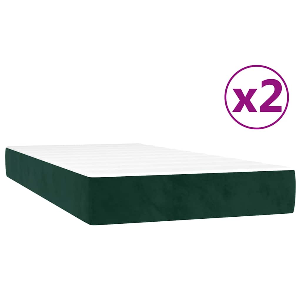Sommier à lattes de lit et matelas Vert foncé 200x200cm Velours - XIOS