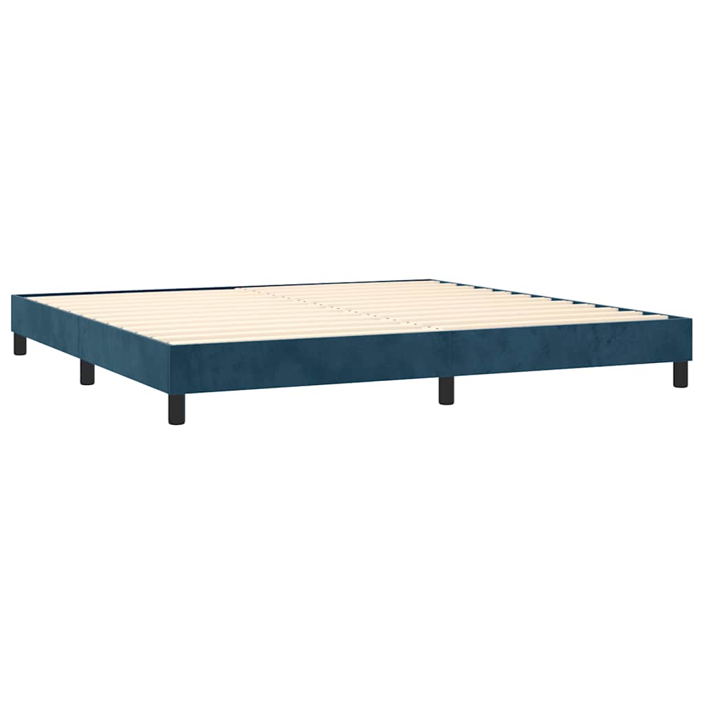 Sommier à lattes de lit et matelas Bleu foncé 200x200cm Velours - XIOS