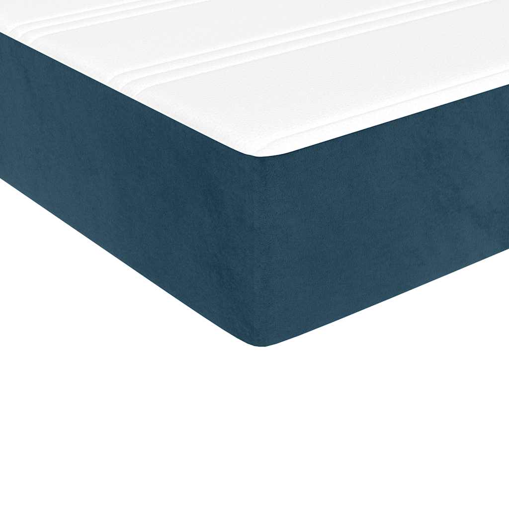Sommier à lattes de lit et matelas Bleu foncé 200x200cm Velours - XIOS