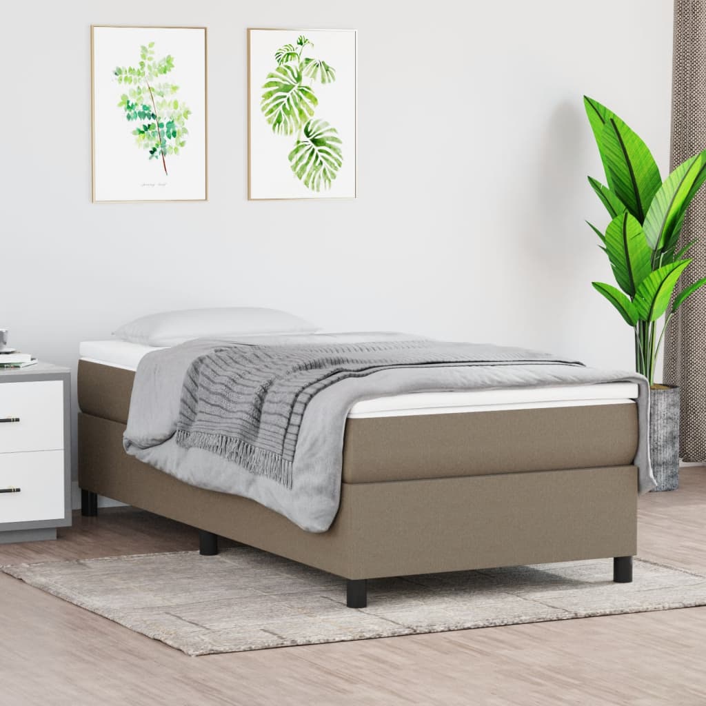 Sommier à lattes de lit avec matelas Taupe 80x200 cm Tissu - XIOS