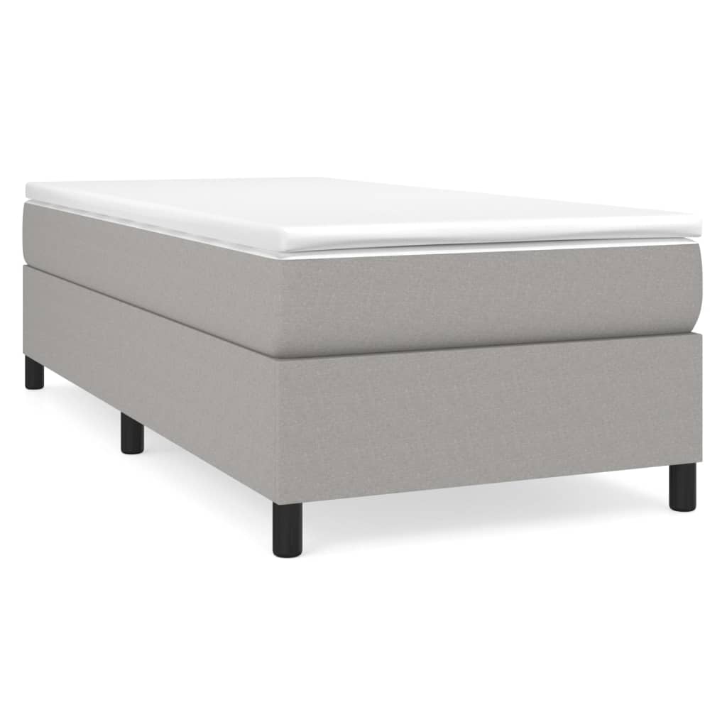 Sommier à lattes de lit et matelas Gris clair 90x190 cm Tissu - XIOS