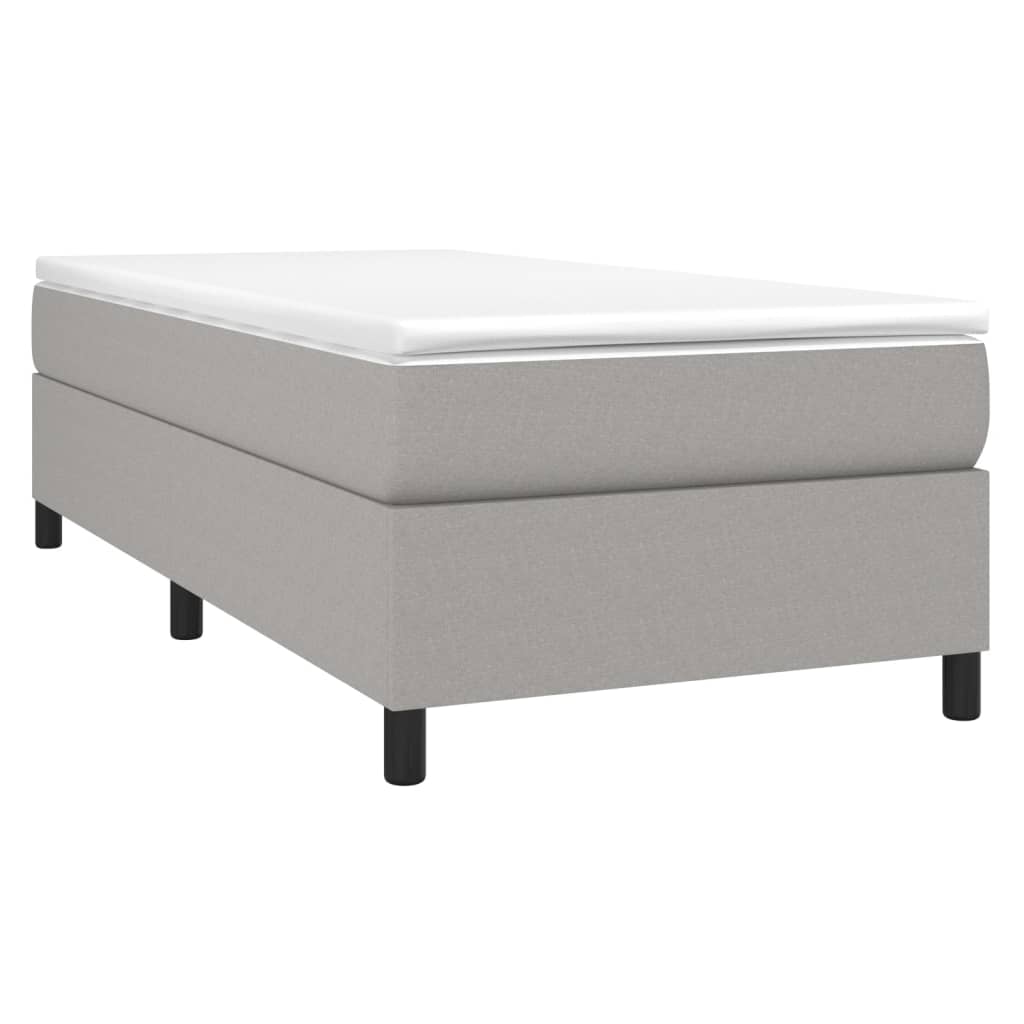 Sommier à lattes de lit et matelas Gris clair 90x190 cm Tissu - XIOS
